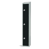 Elite Three Door Camlock Locker with Sloping Top Black