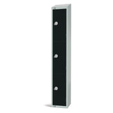 Elite Three Door Camlock Locker with Sloping Top Black