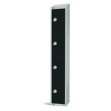 Elite Four Door Coin Return Locker with Sloping Top Black