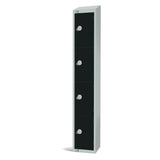 Elite Four Door Camlock Locker Black with Sloping Top