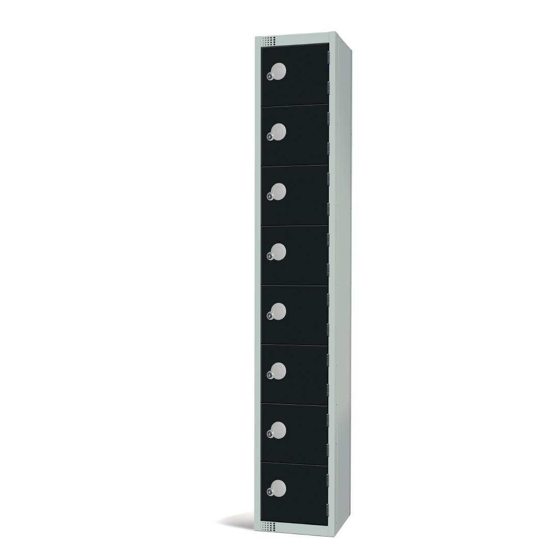 Elite Eight Door Coin Return Locker Black
