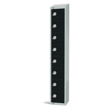 Elite Eight Door Manual Combination Locker Locker Black with sloping top