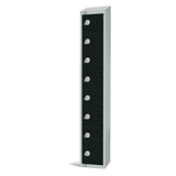 Elite Eight Door Camlock Locker with Sloping Top Black