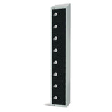 Elite Eight Door Camlock Locker with Sloping Top Black