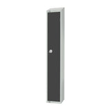 Elite Single Door Coin Return Locker with Sloping Top Graphite Grey