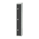 Elite Three Door Camlock Locker Graphite Grey with Sloping Top