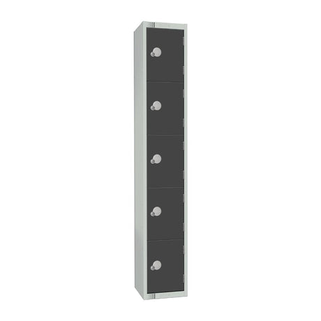 Elite Five Door Padlock Locker Graphite Grey