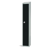 Elite Single Door Camlock Locker with Sloping Top Black