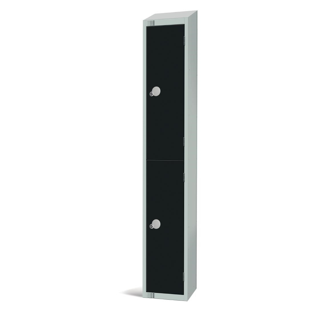 Elite Double Door Electronic Combination Locker with Sloping Top Black