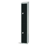 Elite Double Door Coin Return Locker with Sloping Top Graphite Black