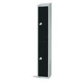 Elite Double Door Coin Return Locker with Sloping Top Graphite Black