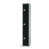 Elite Three Door Coin Return Locker Black