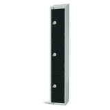 Elite Three Door Electronic Combination Locker with Sloping Top Black