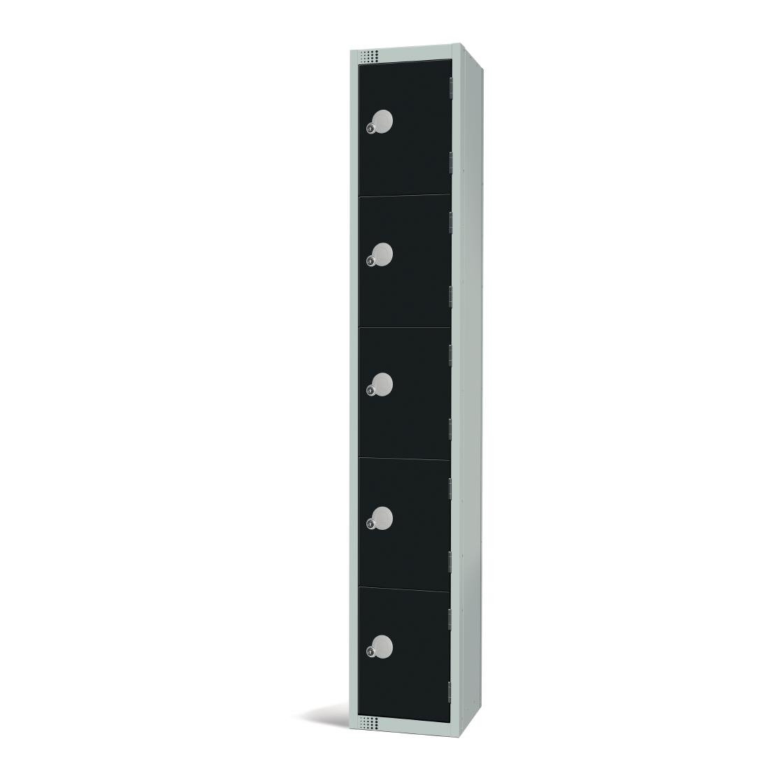 Elite Five Door Manual Combination Locker Locker Black with sloping top
