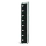 Elite Eight Door Padlock Locker with Sloping Top Black