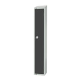 Elite Single Door Camlock Locker Graphite Grey with Sloping Top