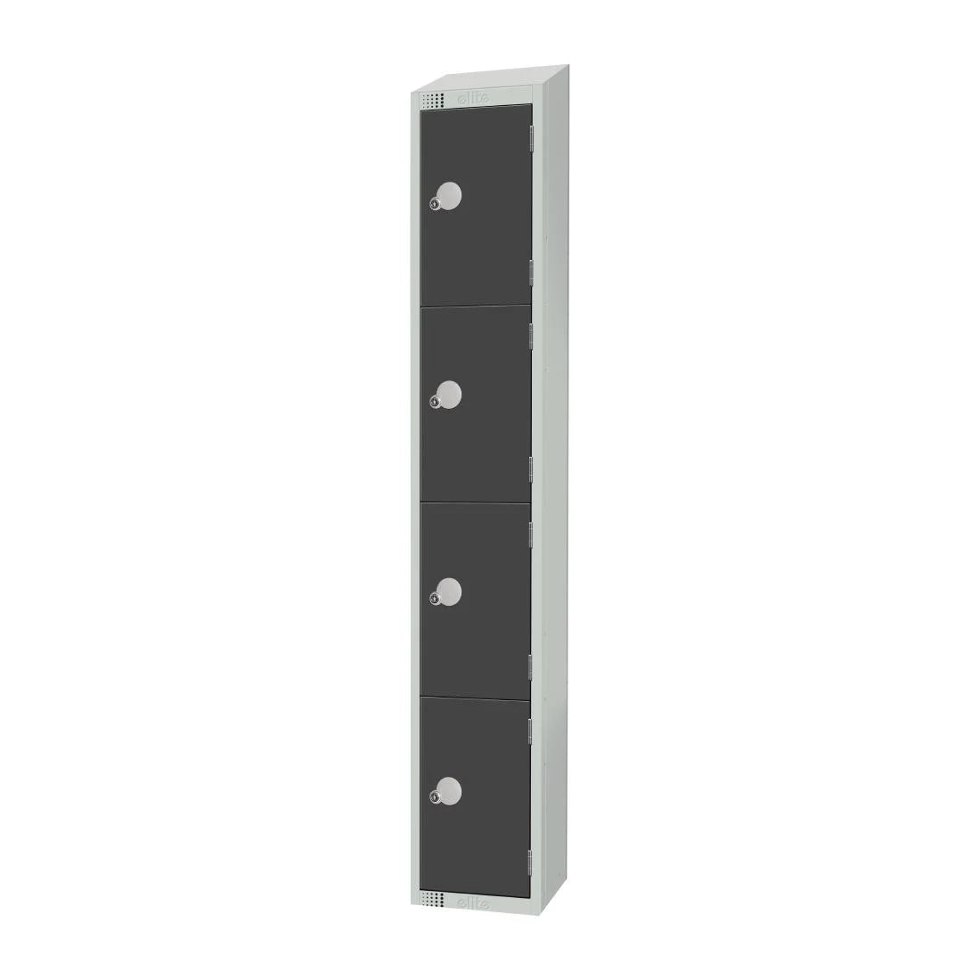 Elite Four Door Coin Return Locker with Sloping Top Graphite Grey