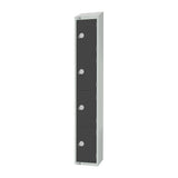 Elite Four Door Coin Return Locker with Sloping Top Graphite Grey