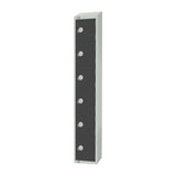 Elite Six Door Camlock Locker with Sloping Top Graphite Grey