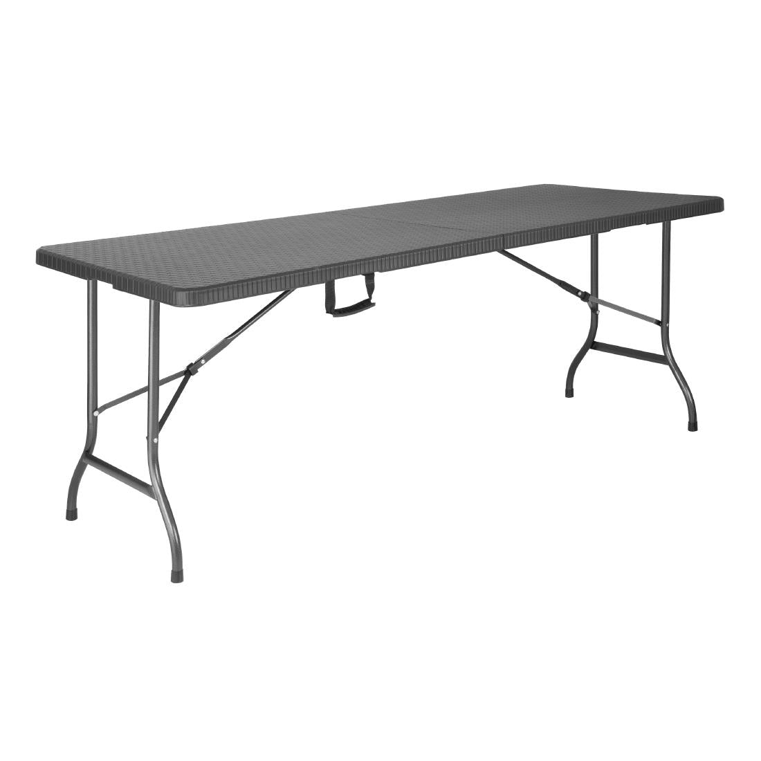 Bolero Rattan Rectangular Centre Folding Table Black 6ft