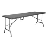 Bolero Rattan Rectangular Centre Folding Table Black 6ft