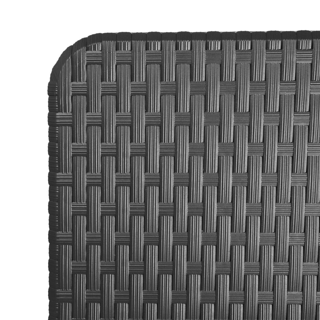Bolero Rattan Rectangular Centre Folding Table Black 6ft