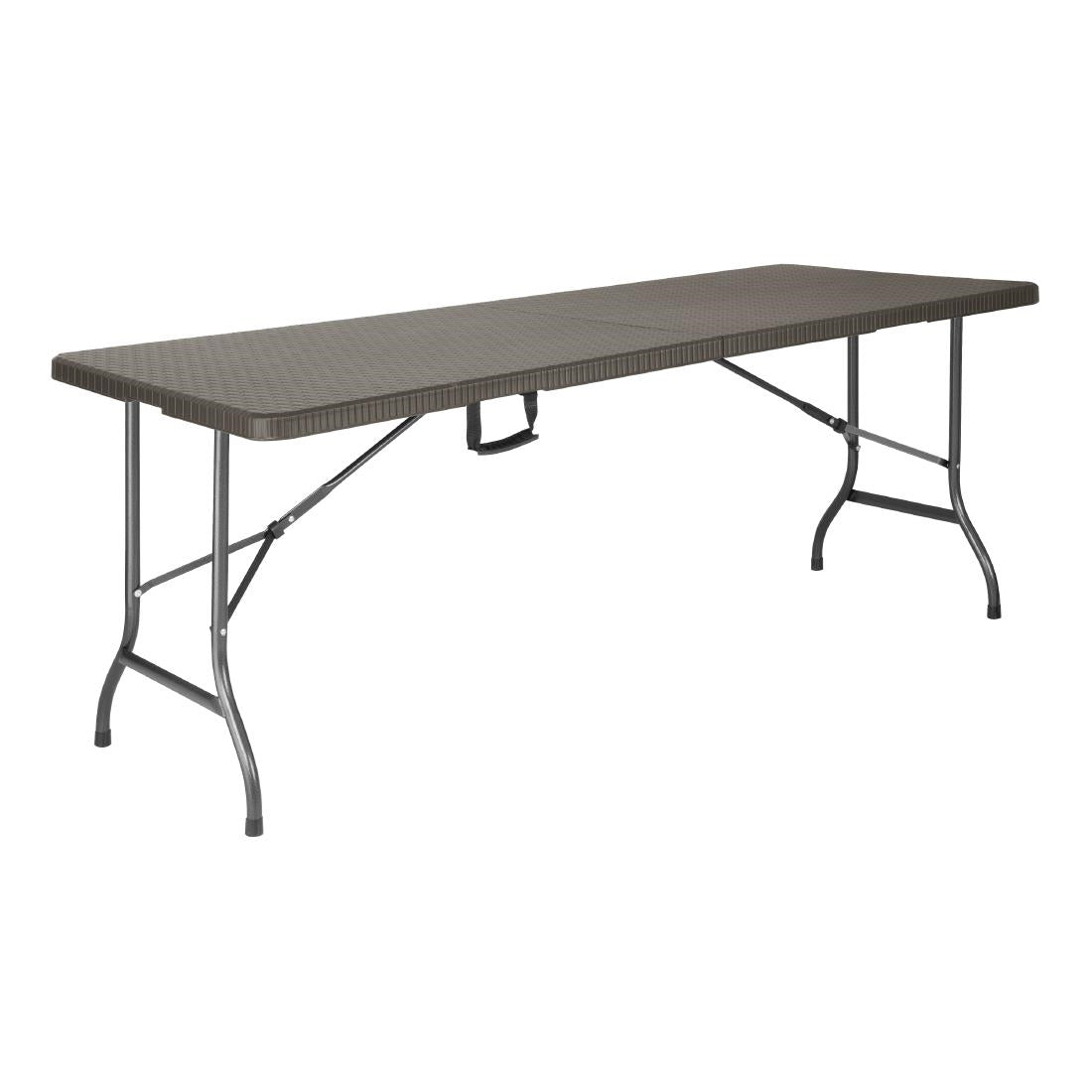Bolero Rattan Rectangular Centre Folding Table Brown 6ft