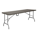 Bolero Rattan Rectangular Centre Folding Table Brown 6ft