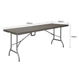 Bolero Rattan Rectangular Centre Folding Table Brown 6ft