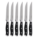 Olympia Premium Riveted Steak Knives with Black ABS Handles (6 Pack)