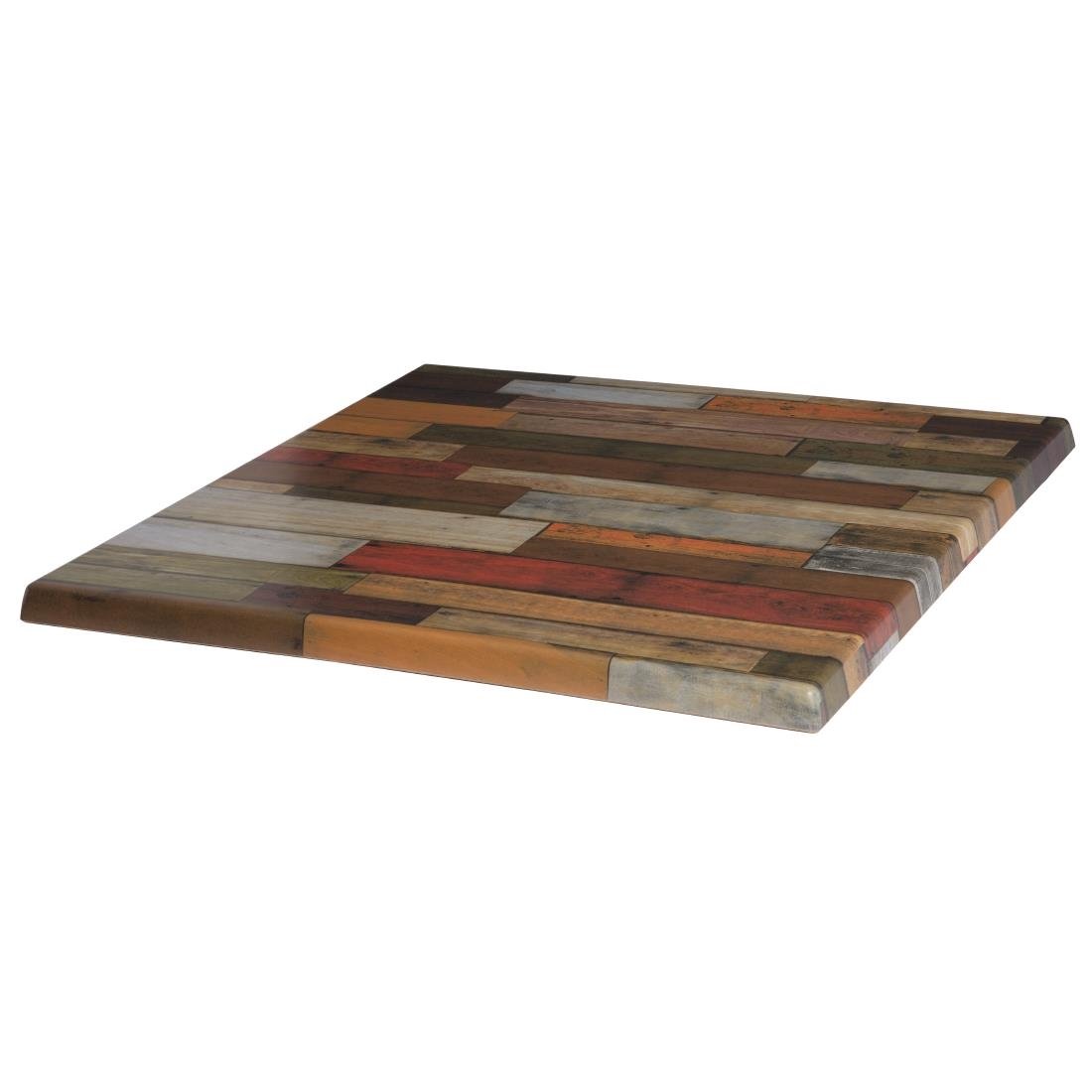 Werzalit Pre-drilled Square Table Top Blanchas Red 600mm