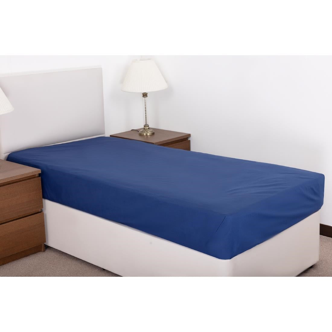 Mitre Essentials Temir Flat Sheet Navy Single