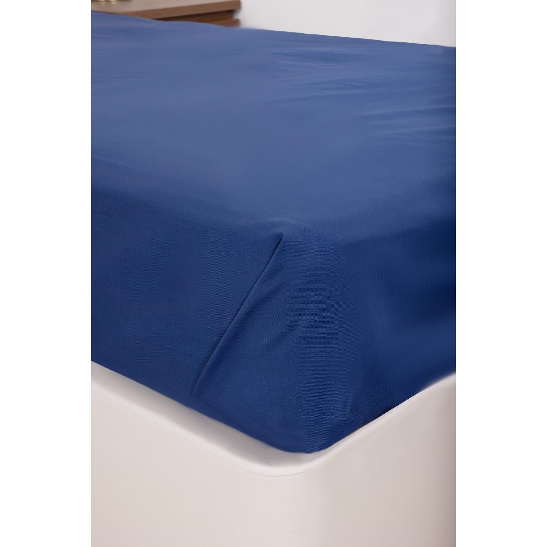 Mitre Essentials Temir Flat Sheet Navy Single