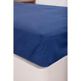 Mitre Essentials Temir Flat Sheet Navy Single