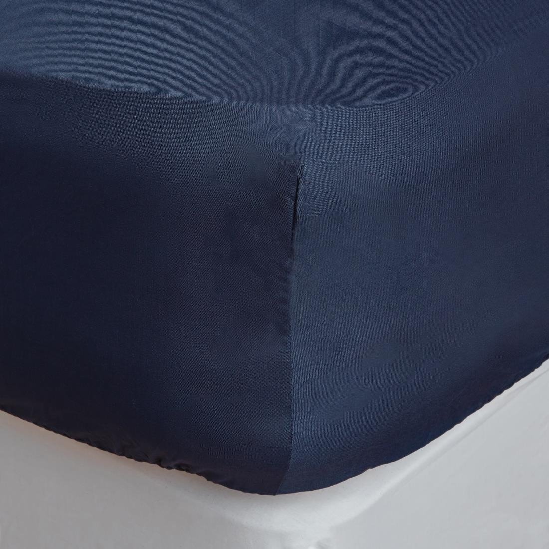 Mitre Essentials Temir Fitted Sheet Navy Single