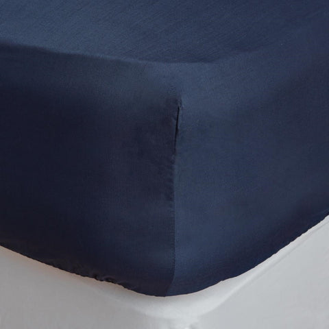 Mitre Essentials Temir Fitted Sheet Navy Double