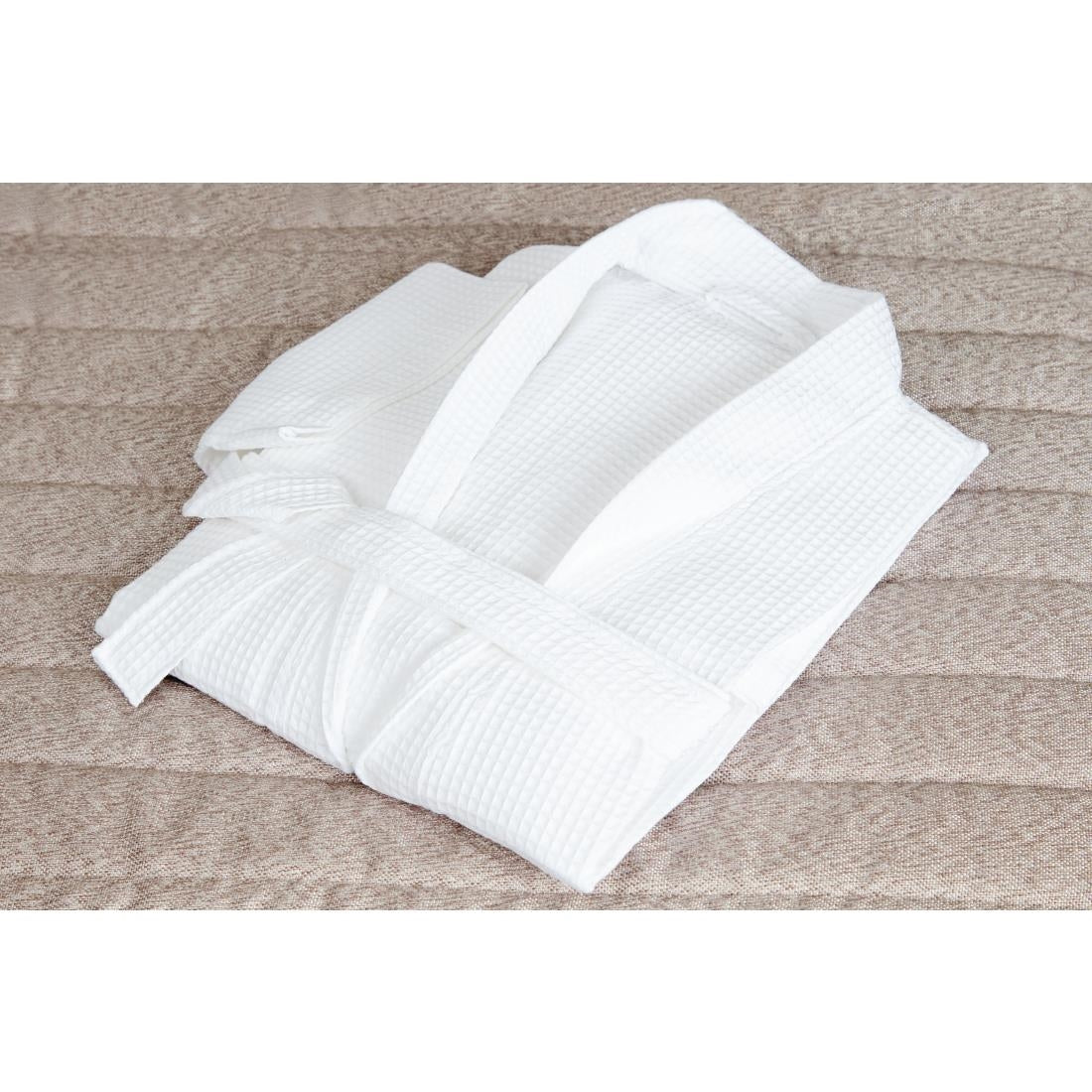 Mitre Essentials Honeycomb Bathrobe White Medium