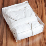 Mitre Heritage Ambassador White Bathrobe with Taupe Piping Large