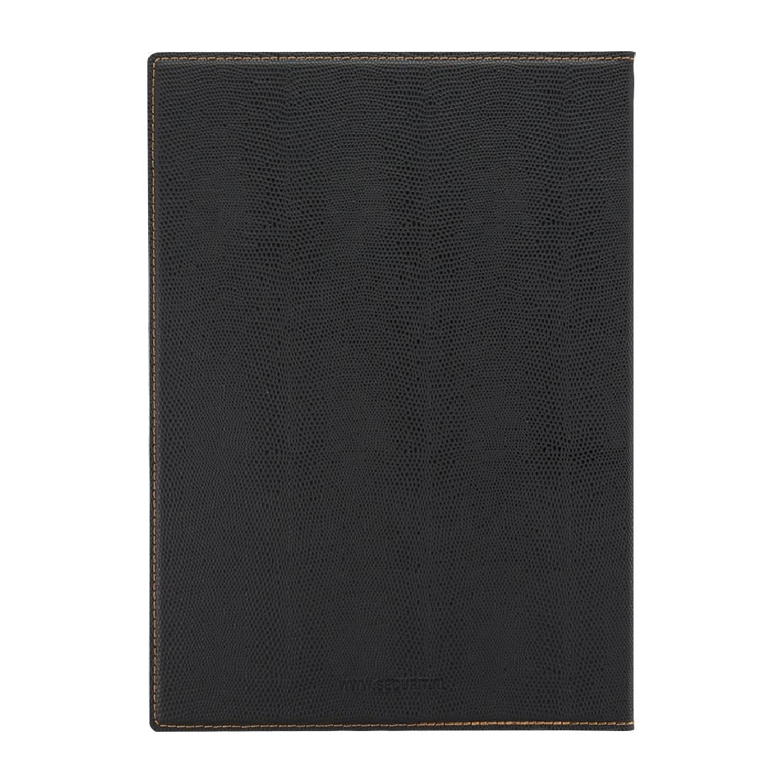 Securit Contemporary Wine List Cover Black A4
