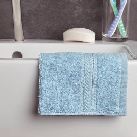 Mitre Essentials Nova Face Cloth Blue (10 Pack)
