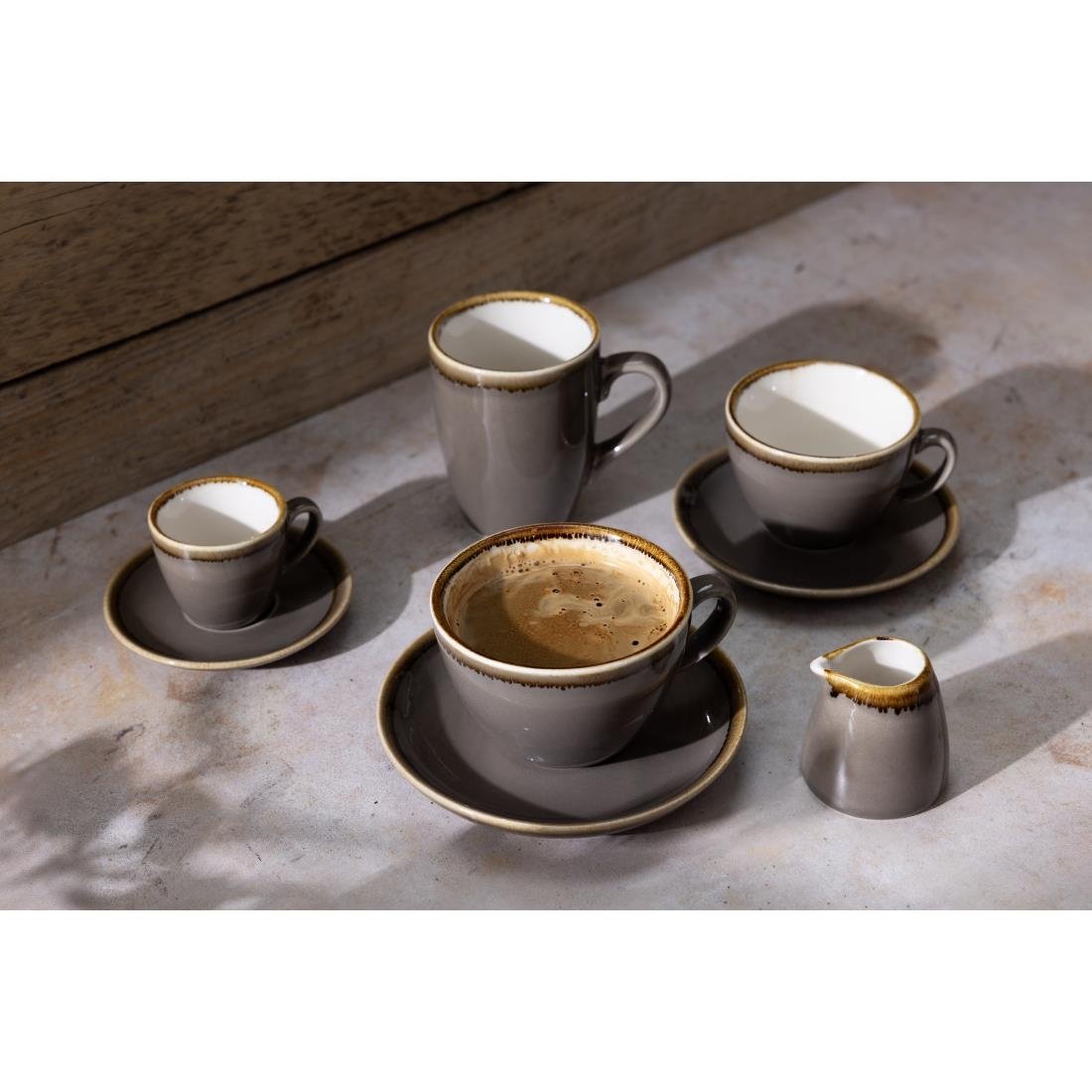 Olympia Kiln Cappuccino Cup Smoke 340ml (Pack of 6)
