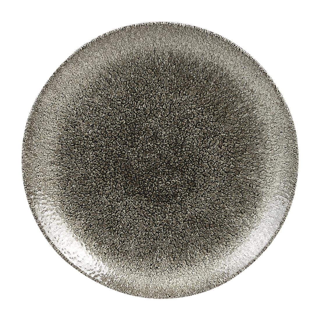 Churchill Studio Prints Raku Round Coupe Plates Quartz Black 260mm (12 Pack)