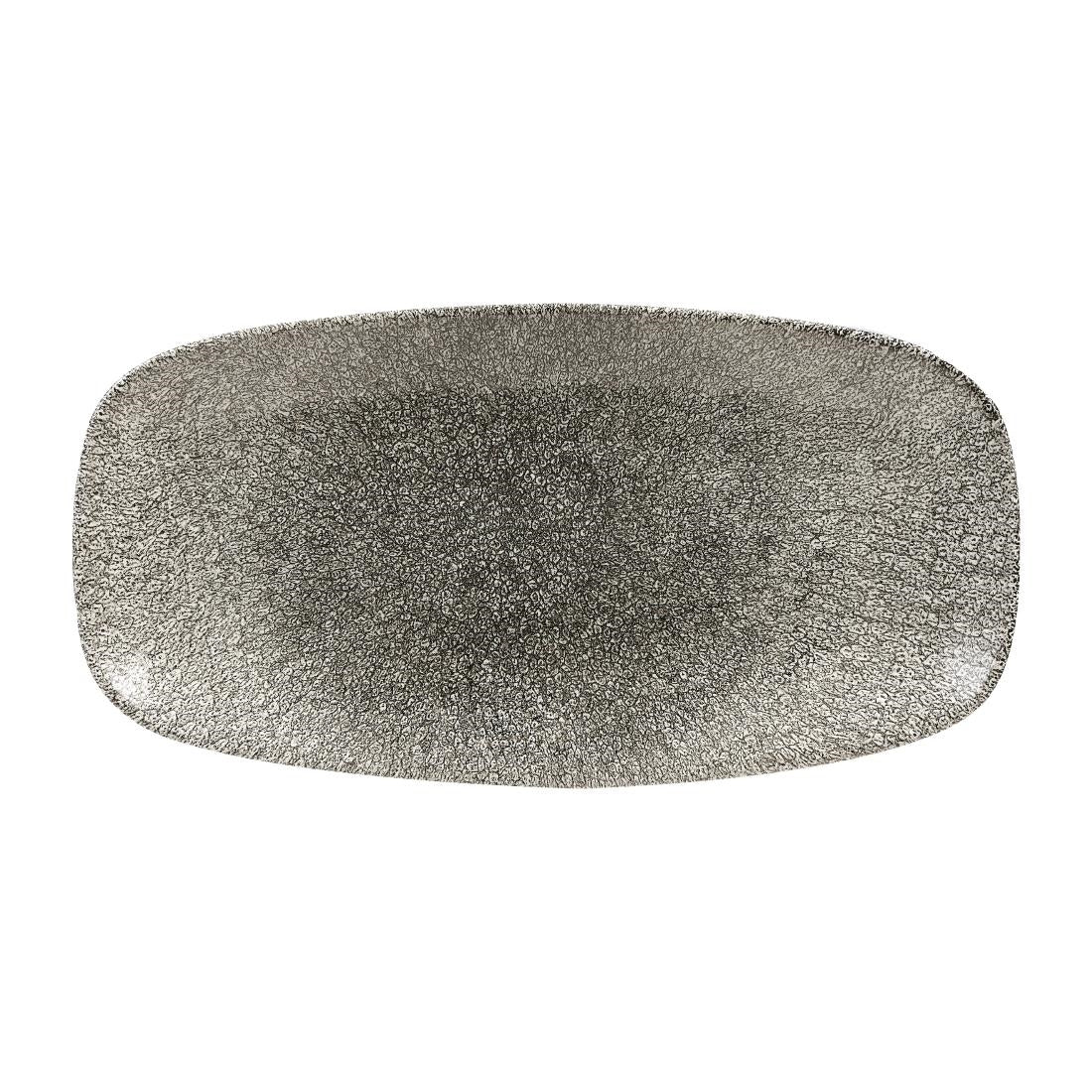 Churchill Studio Prints Raku Rectangular Plates Quartz Black 355mm (6 Pack)