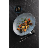 Churchill Studio Prints Raku Oval Coupe Plates Topaz Blue 317mm (12 Pack)