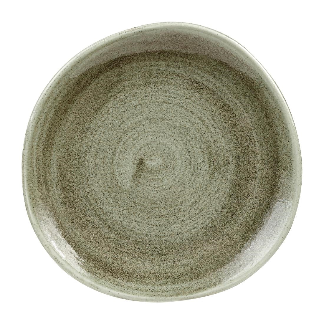 Churchill Stonecast Patina Antique Organic Round Plates Green 210mm (12 Pack)