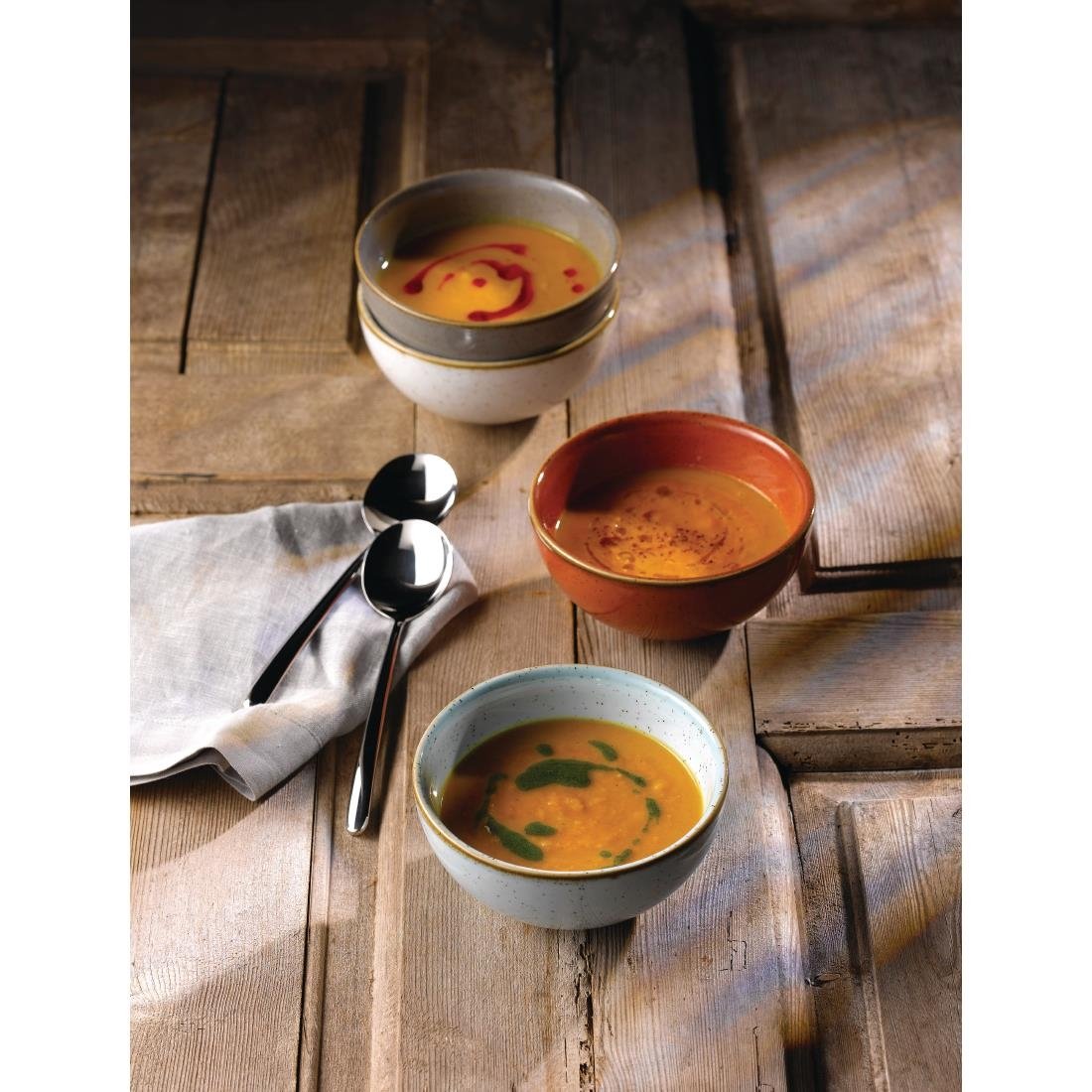 Churchill Stonecast Round Soup Bowls Duck Egg 132mm (12 Pack)
