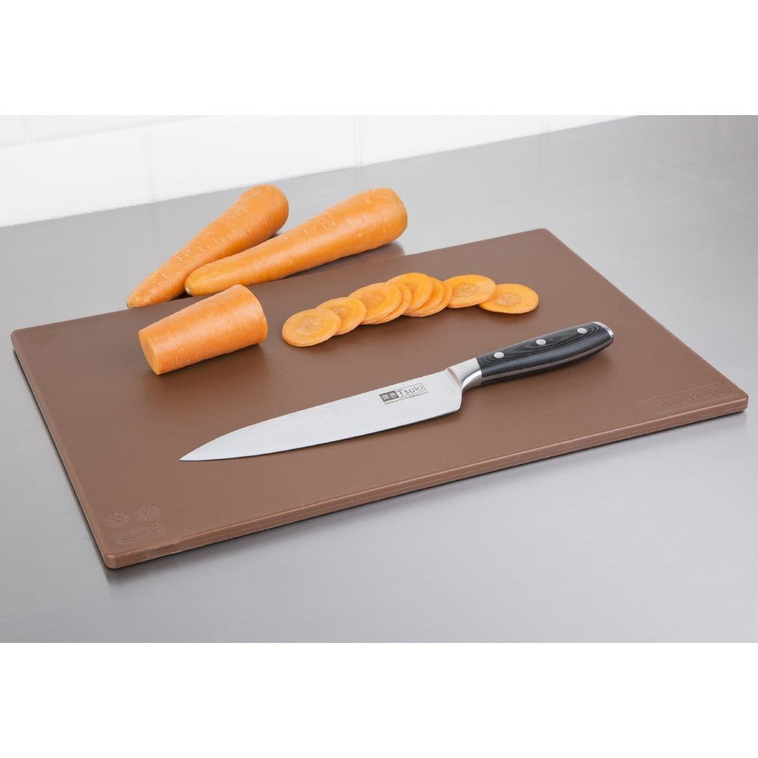 Hygiplas Low Density Antibacterial Chopping Board Brown 450x300x10mm