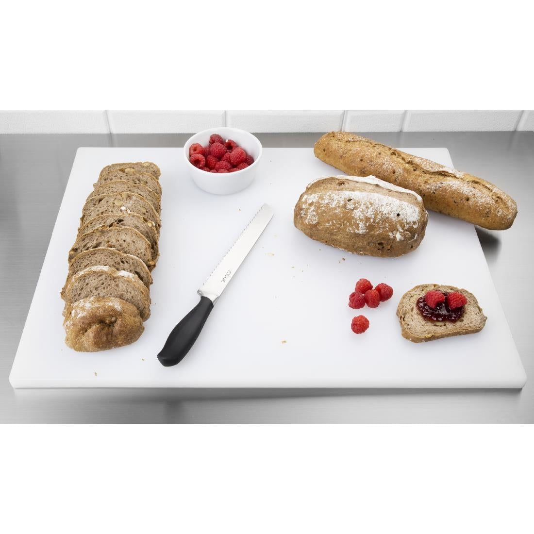 Hygiplas Thick Low Density White Chopping Board Large 600x450x20mm