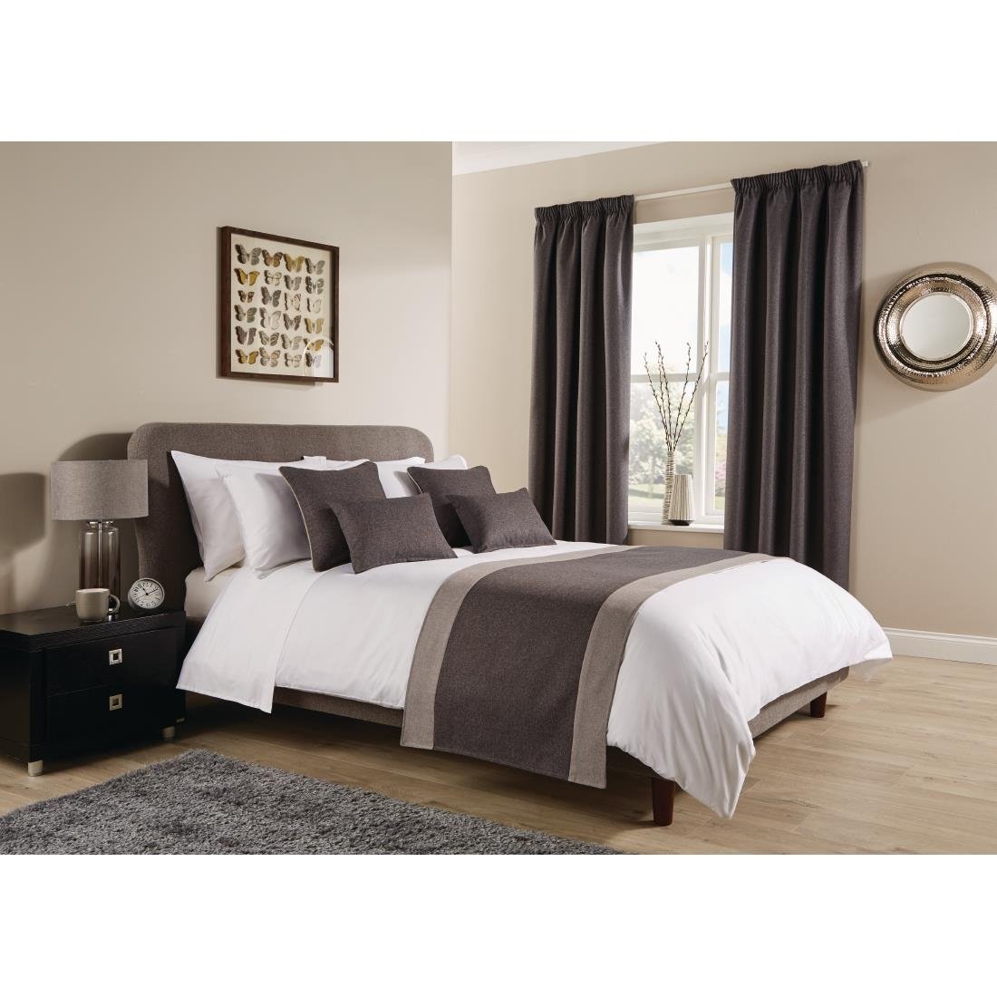 Comfort Tundra Piped Cushion Pewter