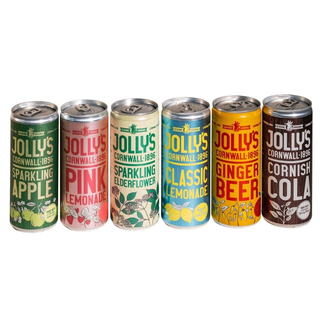 Jolly's Cornish Pink Lemonade Cans 250ml (24 Pack)